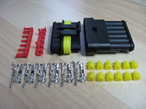 Weatherproof Automotive Connector Set 6-pin Male/Female 20Amps 22-16AWG #E38F - Picture 1 of 5