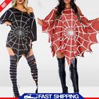 Women Spider Poncho Costume Loose Spider Cape Costume Halloween Cosplay Clubwear