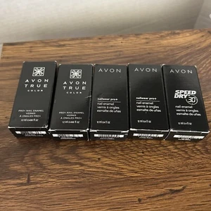 Lot 5 Avon Nail Enamel True Color Speed Dry Nailwear Pro+ Coral Reef Lucky Penny - Picture 1 of 3