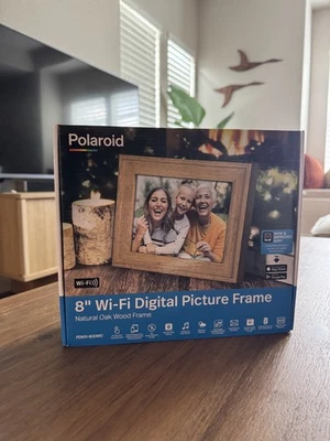 Polaroid 8" Wi-Fi Digital Picture Frame Natural Oak Wood Touchscreen PDWX-800WO - Image 1 of 4