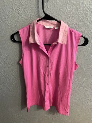 Women’s Lady Hagen Pink Sleeveless  Golf Shirt Size Small - Image 1 of 4