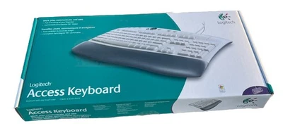 Vintage Logitech Access Keyboard Wired PS/2 Model 967228-0403 New - Image 1 of 2