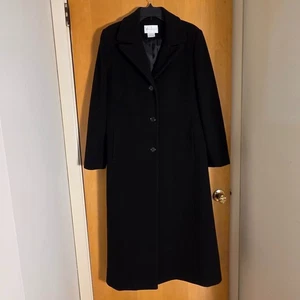 Vintage Worthington durchgehender Trenchcoat Größe 10 schwarz Wolle Kaschmir Y2K - Bild 1 von 11
