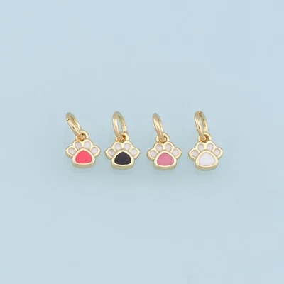 Collar Colgante Pata Pequeño Esmalte Lleno de Oro 18K para Hágalo Usted Mismo Joyería Hacer Suministro Foto 1 de 4