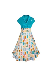 Disney Parks Dress Shop Fantasyland Vestido XS Castillo Dumbo Taza de té Mickey Agotado - Imagen 1 de 4