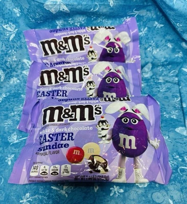 M&M'S EASTER SUNDAE CHOCOLATE LIMITED EDITION 7.44oz Each Bb 10/2025 LOT 3 BAGS - Image 1 of 2