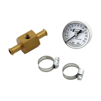 Mr. Gasket 1560 1.5" Fuel Pressure Gauge w In-Line Adapters, 15 PSI Foto 1 de 2