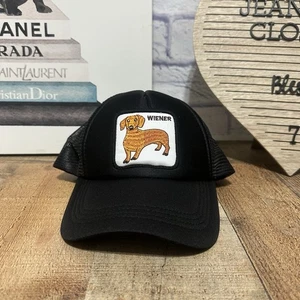 Cappello Berretto Baseball Bassotto Wiener Dog Unisex Nero Rete Schiena Regolabile - Foto 1 di 9
