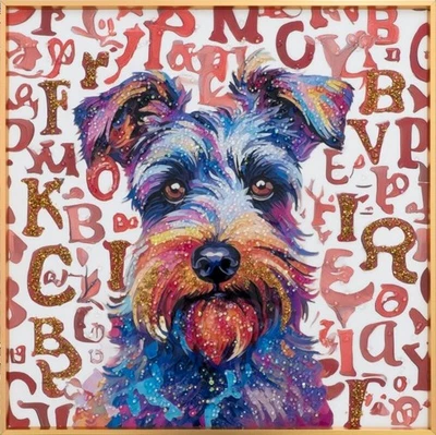 Crystal art   W20.07xH20.07 inch  "Popnauzer" Schnauzer - Image 1 of 4