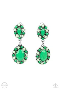 Paparazzi -Springtime Trendsetter Bracelet Positively Pampered Earring Clip On - Picture 1 of 4
