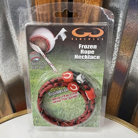 CINCINNATI REDS ~ Genuine MLB Leather Frozen Rope Necklace ~ NEW / SEALED Cover