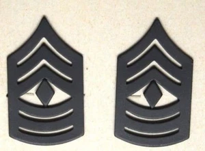 ✅ Lot Of 2 US ARMY ARNG RESERVE USMC E8 First Sergeant Collar Rank Pins - Picture 1 of 5