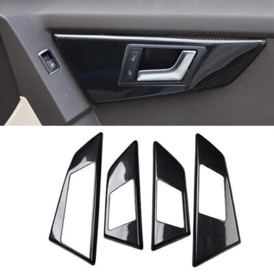 For Mercedes~Benz GLK 2013~2015 Carbon Fiber Inner Door Handle Bowl Decor Trim — 第 1/4 张图片