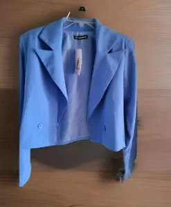PRETTYGARDEN Women Cropped Long-Sleeved Blazer Jacket Lapel Collar Single Button - Picture 1 of 6