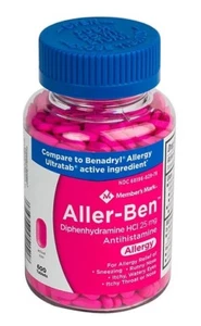 Compare to Benadryl Ultratab Member’s Mark Aller-Ben Allergy 600 Tablet Exp1/26+