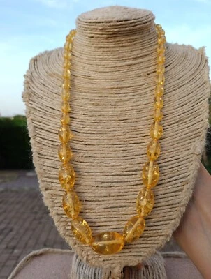 Top COLLANA AMBRA NATURALE baltica ARGENTO 925 cm 63 nuova - Immagine 1 di 4