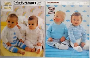 2 Vintage Lister-Lee Baby Supersoft Botany Wool 3 & 4ply Knitting Patterns - Picture 1 of 5