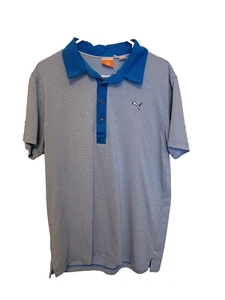Puma Cobra Golf Mens Light Blue Golf Polo Shirt Dry Cell Size Large L - Picture 1 of 10