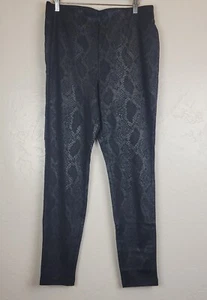 Leggings donna INC International Concepts neri elasticizzati in finta pelle di serpente taglia 12 - Foto 1 di 8