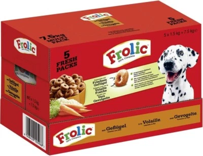 Frolic Hundetrockenfutter Frischepack Rind Karotte Gemüse 5er Pack 5 x 1,5 kg - Bild 1 von 4