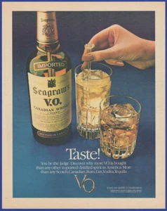 Vintage 1982 SEAGRAM'S V.O. Canadian Whisky Alcohol Ephemera 80's Print Ad - Picture 1 of 1