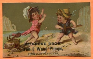 Pittsburgh PA Reinecke Bros Eisen & Holz Pumpen Gasbefestigungen Sammelkarte ca 1880er - Bild 1 von 2