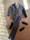 vintage Ken's Suit Gray Business suit, Jacket, Slacks,Shirt, Tie and shoes