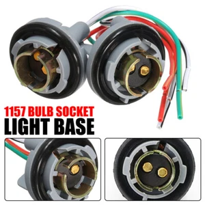 2X 1157 2357 LED Brake Stop Turn Light Bulb Socket Harness Wire Pig Tail Plug - Picture 1 of 10