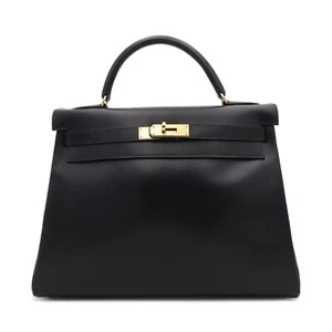 Hermes 1996 Box Calf Kelly Retourne 32 with Gold Hardware - Picture 1 of 12