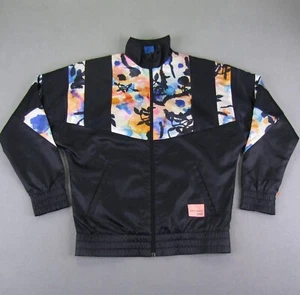 Adidas Jacket Girls Large Black Floral Originals Equipment ADV Track Coat Kids - Picture 1 of 11