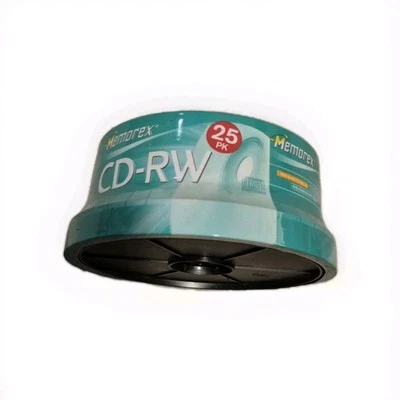 Memorex CD-RW 25 包可录制可重写 80 分钟 700MB 4x 多速全新印章 — 第 1/3 张图片