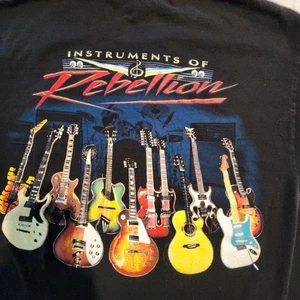 Vintage Electric Guitars T Shirt LARGE Instruments of Rebellion y2k Fashion A1 - Picture 1 of 15