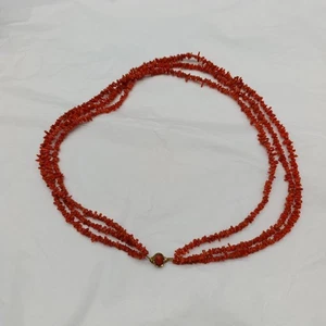 Historisches Collier aus Koralle & 585er Gold , Gemme , 3 Reihen  -  55 Gramm - Bild 1 von 20