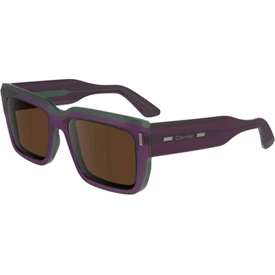 Calvin Klein Men's Sunglasses Violet Acetate Full Rim Square Frame CK23538S 515 - Image 1 of 3