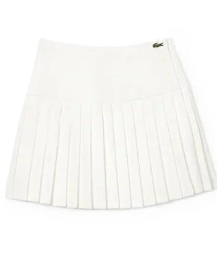 Falda LACOSTE TENNIS para mujer talla 34. Estampado de logotipo plisado BLANCO. RARO DE NORDSTROM Foto 1 de 4