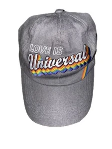 Universal Studios Gray Baseball Hat Cotton Rainbow Love Embroidery, One Size - Picture 1 of 4