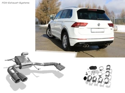 Acciaio Inox Duplex Sportivo VW Tiguan 2 AD1 Diesel 4Motion Ogni 2x80mm Rotondo - Immagine 1 di 4