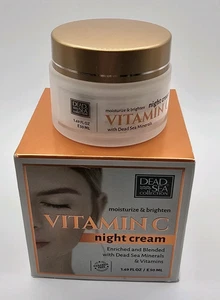 Dead Sea Collection Moisturize Brighten Vitamin C Night Cream 1.69 oz NEW - Picture 1 of 3
