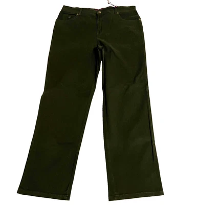 Pantalones de mezclilla para mujer Gloria Vanderbilt Amanda talla 12S pierna cónica contorneada oliva nuevos con etiquetas Foto 1 de 4