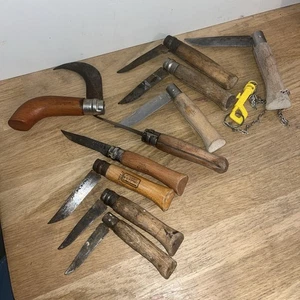 Lot De 10 Anciens Couteaux Pliants Opinel Nº7, 8, 10, Serpette - Picture 1 of 24