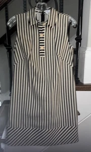 Pearl by Lela Rose Black Multi Striped Canvas Sleeveless Dress Size XS $425 EUC - Picture 1 of 3