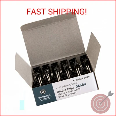 Business Source, BSN36550, clips de carpeta plegables, 12/docena, negro Foto 1 de 2