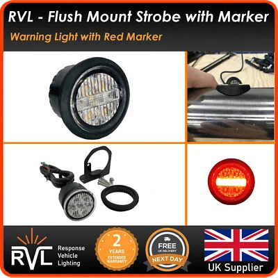 Flush Mount Hide Away Dual LED Strobe & DRL/Marker Light 12V 24V Truck LightBar - Image 1 of 4