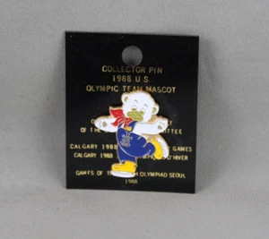Vintage Olympic Pin - Howdy Figure Skater Calgary 1988 - Stamped Pin - Picture 1 of 3