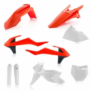 WHITE ORANGE Plastic Kit Fits KTM 250XCF 2016 2017 2018 XCF250 - Foto 1 di 1