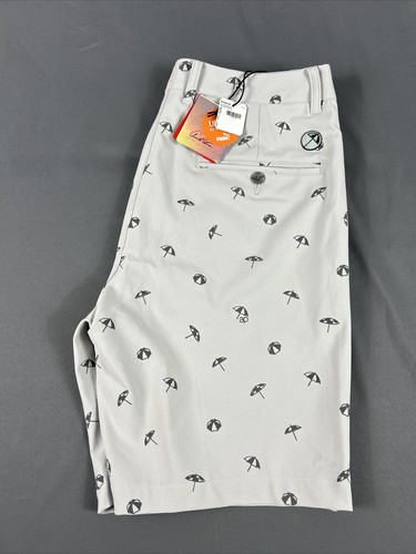 Pantaloncini da golf Puma Arn Palmer stampa ombrello 32 x 9 grigio poliestere nuovi con etichette prezzo consigliato dal produttore $70