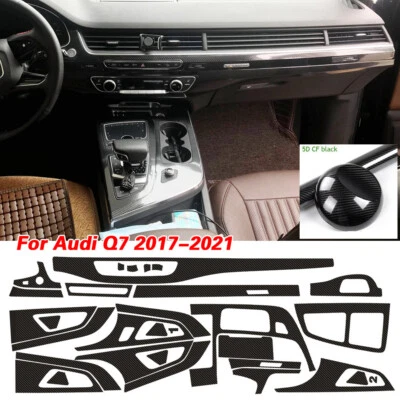 For Audi Q7 4M 2016-2019 5D Carbon Fiber Pattern Interior DIY Trim Decals Foto 1 de 4
