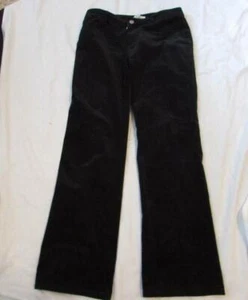 CAbi womens 2 black velvet boot cut flat front 30" inseam pants stretch #138 - Picture 1 of 3