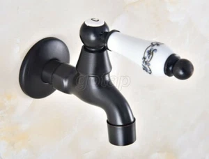 Oil Rubbed Brass Wall Mount Mop Pool Sink Tap Single Cold Laundry Faucet Gav343 - Picture 1 of 6