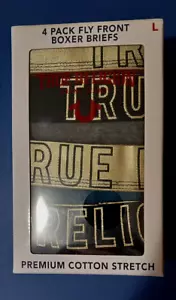 True Religion 95% cotton, 5% spandex 4 pack front fly boxer briefs Size Large - Picture 1 of 4